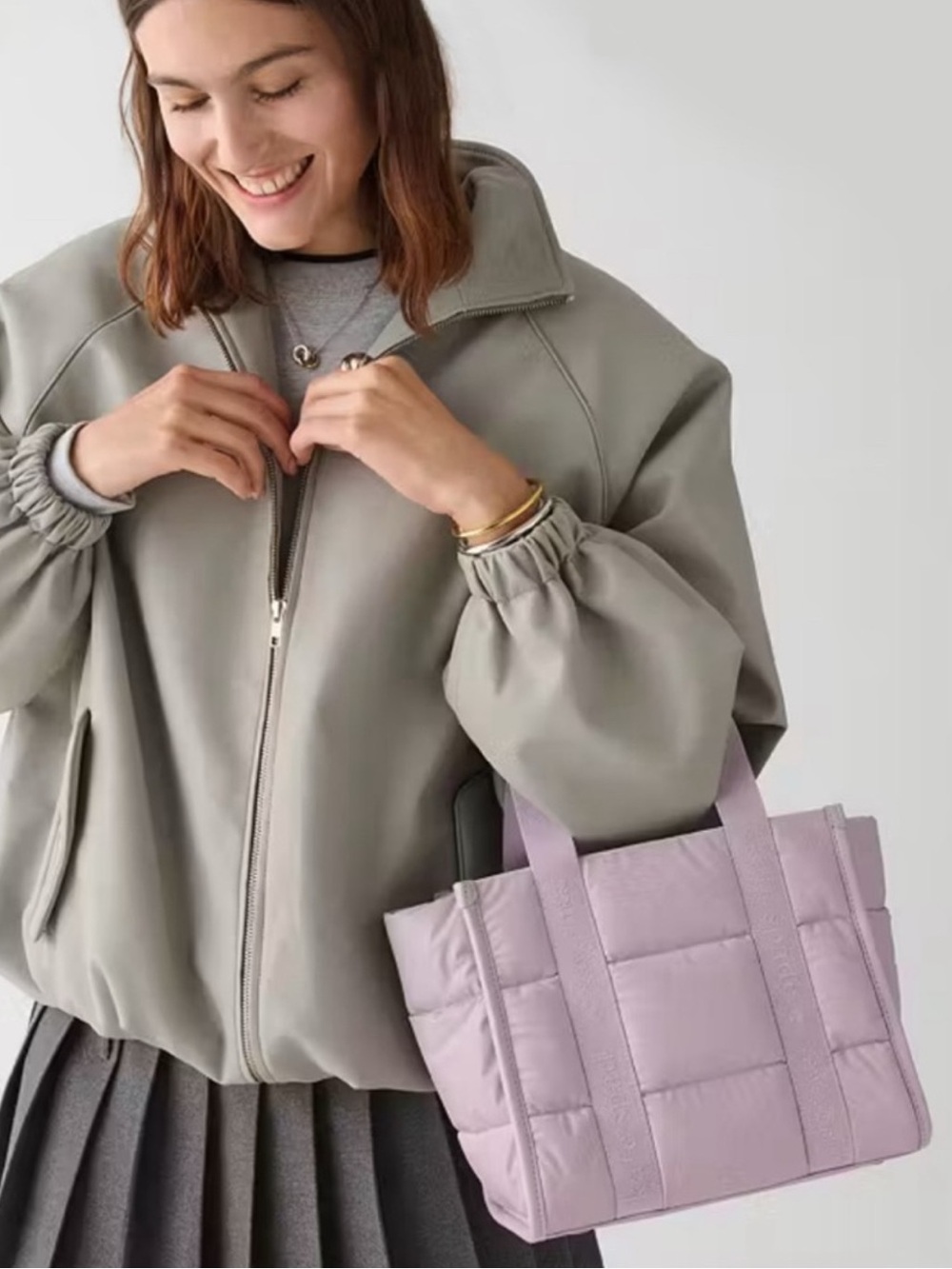 Kate Spade Kip Puffy Small Tote in Lavender Smoke NWT - Picture 4 of 10